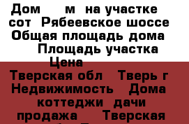 Дом 160 м² на участке 15 сот. Рябеевское шоссе › Общая площадь дома ­ 160 › Площадь участка ­ 15 › Цена ­ 1 600 000 - Тверская обл., Тверь г. Недвижимость » Дома, коттеджи, дачи продажа   . Тверская обл.,Тверь г.